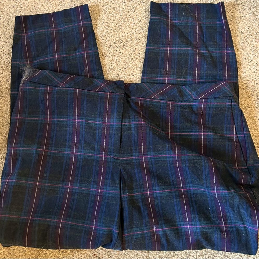 NWT J. Jill Premium Bi-Stretch Plaid Ankle Pants